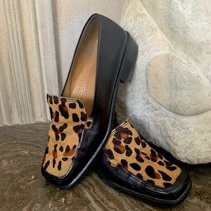 Enzo Aglioni Square Toe Animal Print Loafer